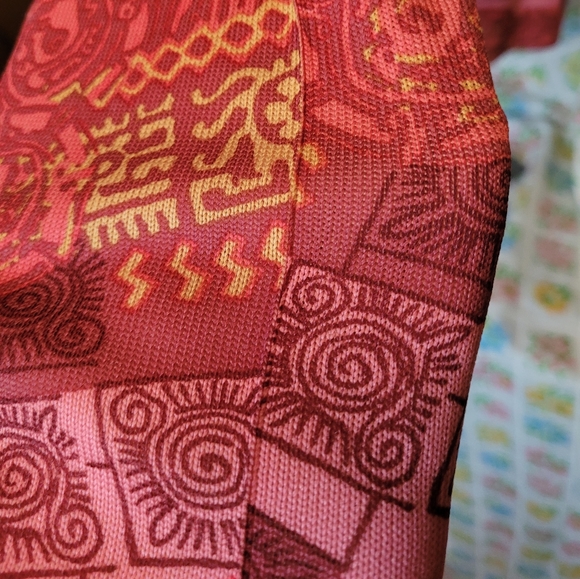 Pink 1960s 1970s mock neck long sleeve print top - Picture 10 of 14